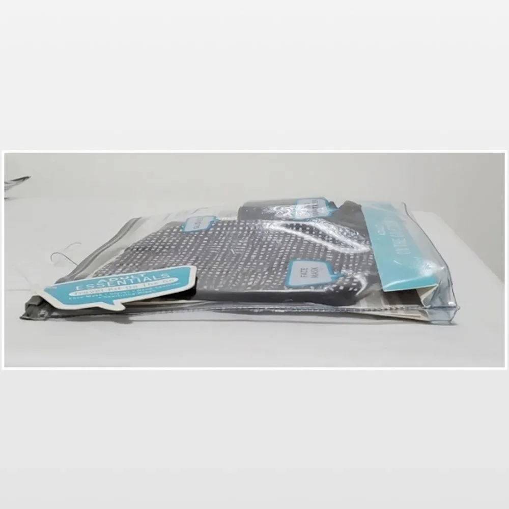 New ABG Accessories Mask Gloves Wipes Adult Travel Kit Grey White 8 Piece NWT